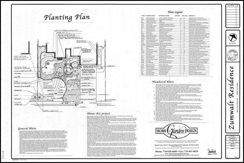 Sample planting plan